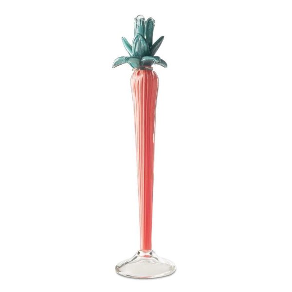 Abhika <br>Dax Flower Candle Holder Coral/Green (L)