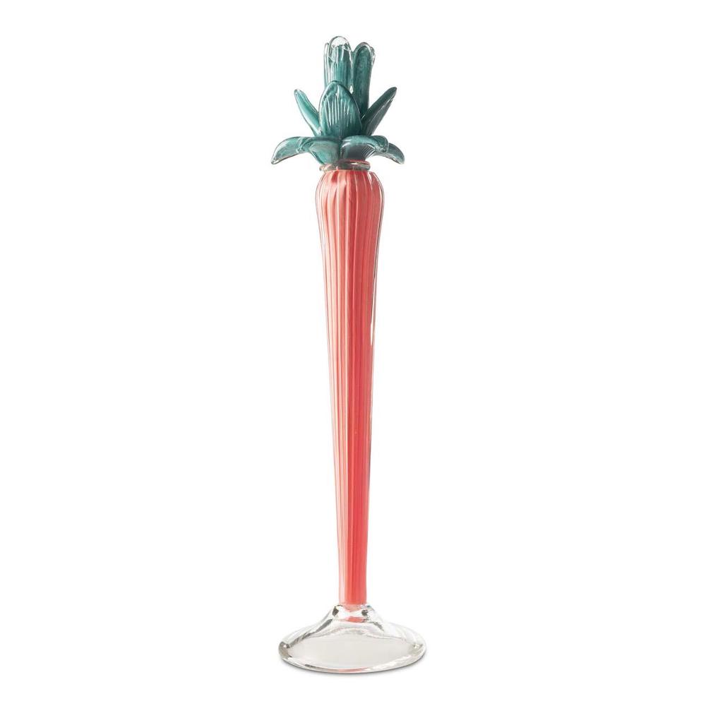 Abhika <br>Dax Flower Candle Holder Coral/Green (L)