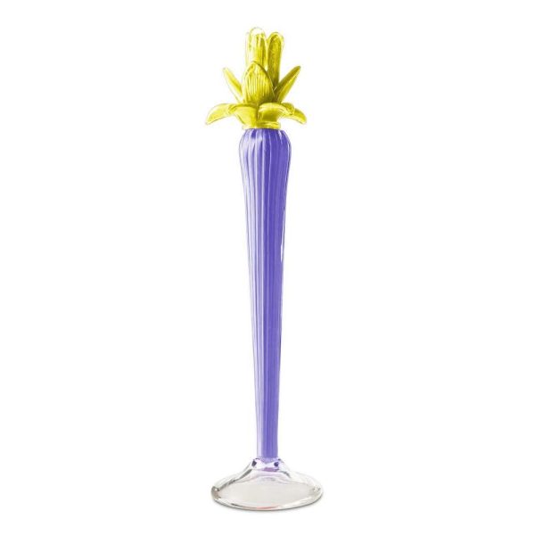 Abhika <br>Dax Flower Candle Holder Blue/Yellow (L)