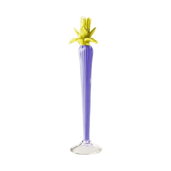 Abhika <br>Dax Flower Candle Holder Blue/Yellow (M)