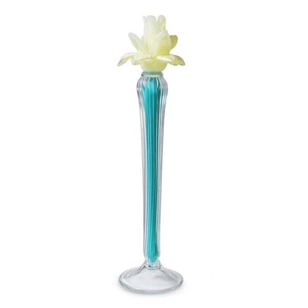 Abhika <br>Dax Flower Candle Holder Green/Beige (L)