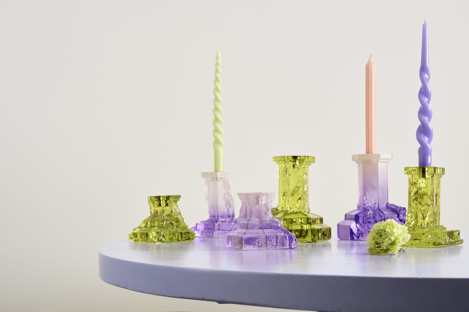 Kosta Boda <br>Rocky Baroque Crystal Candlestand Lilac M - Image 2