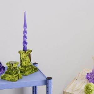 Kosta Boda <br>Rocky Baroque Crystal Candlestand Lilac M - Image 3