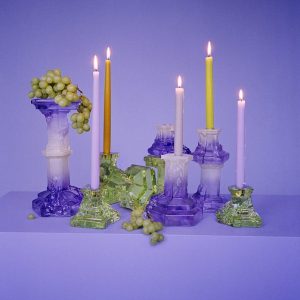 Kosta Boda <br>Rocky Baroque Crystal Candlestand Lilac M - Image 4