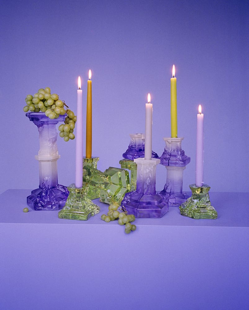 Kosta Boda <br>Rocky Baroque Crystal Candlestand Lilac M - Image 4