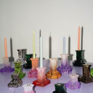 Kosta Boda <br>Rocky Baroque Crystal Candlestand Lilac M - Image 5