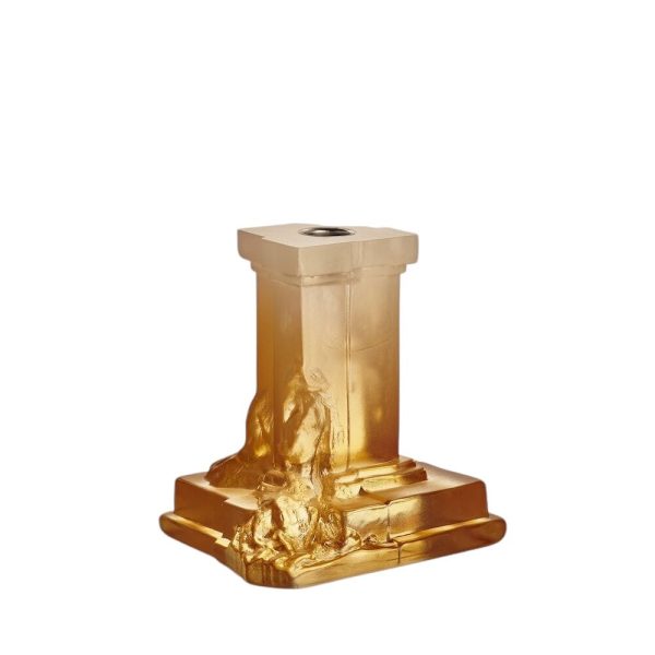 Kosta Boda <br>Rocky Baroque Crystal Candlestand  Amber M