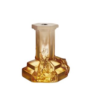 Kosta Boda <br>Rocky Baroque Crystal Candlestand  Amber L