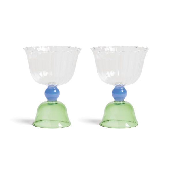 &Klevering <br>Tulip Glass Green- Set of 2