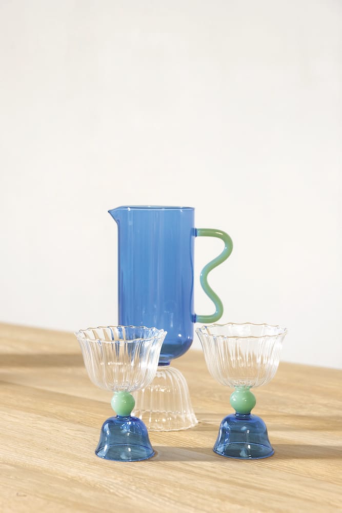 &Klevering <br>Tulip Glass Blue - Set of 2 - Image 2