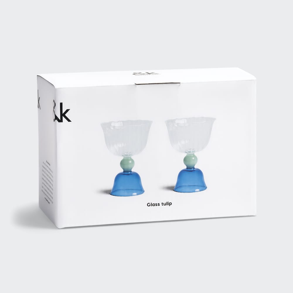 &Klevering <br>Tulip Glass Blue - Set of 2 - Image 5