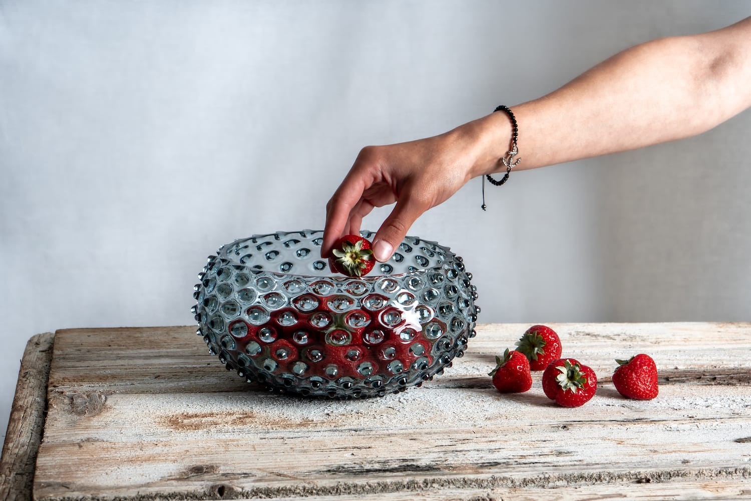 Klimchi <br>Misty Blue Hobnail Large Bowl - Image 2