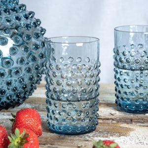 Klimchi <br>Misty Blue Hobnail Tumblers (set of 4) - Image 5