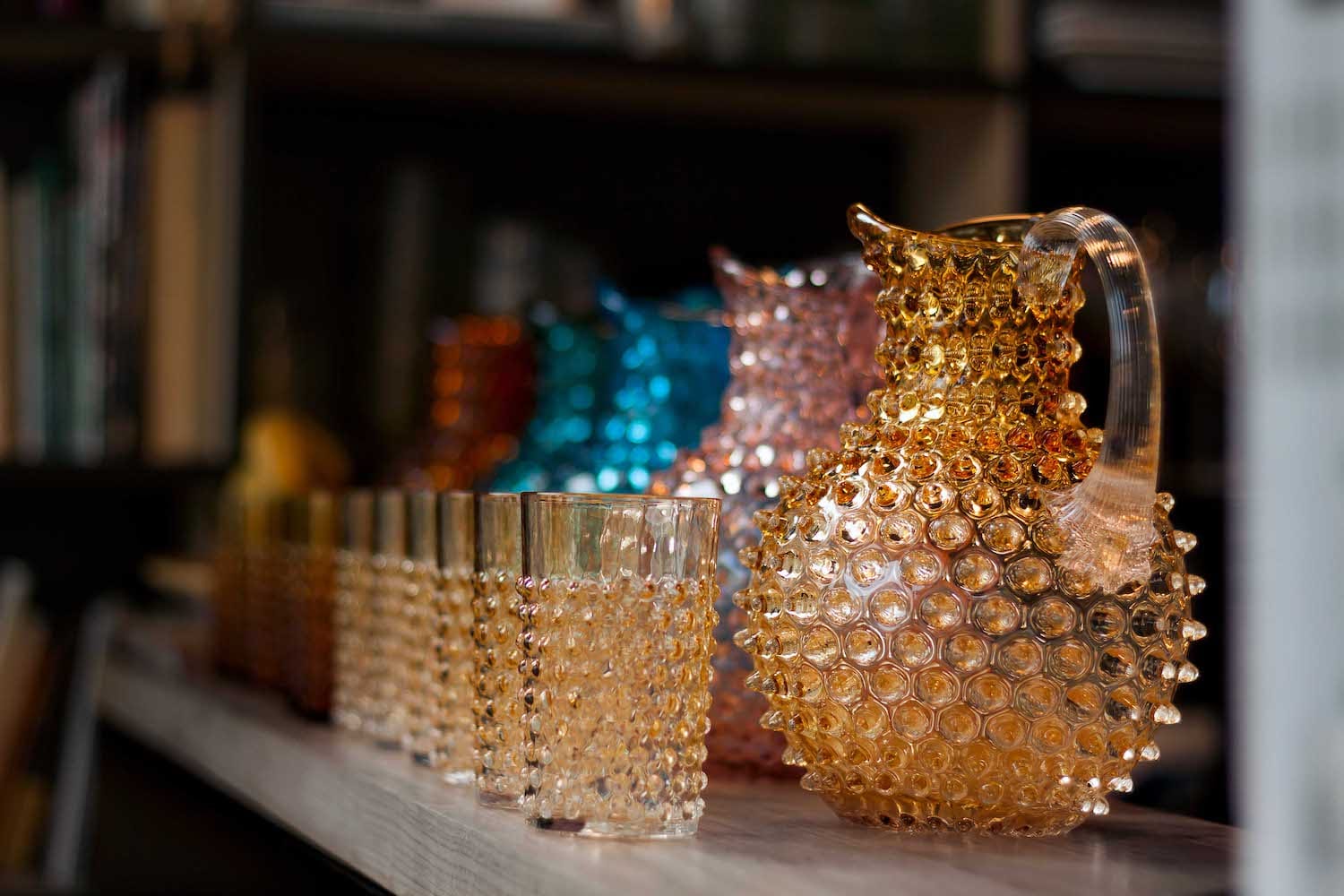 Klimchi <br>Amber Hobnail Tumblers (set of 4) - Image 4