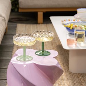 &Klevering <br>Coupe Twirl Glass Dark Green - Set of 2 - Image 3