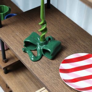 &Klevering <br>Candle Holder Ribbon Green - Image 3