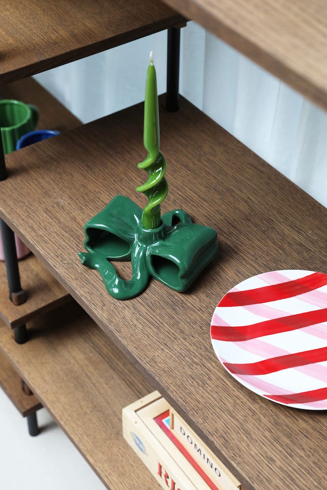 &Klevering <br>Candle Holder Ribbon Green - Image 3