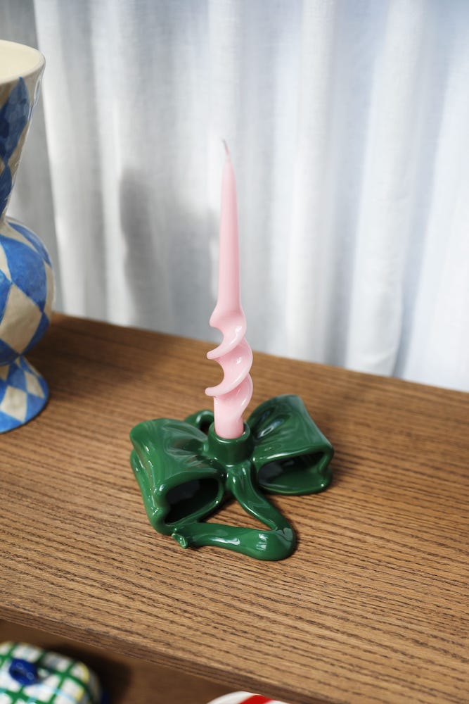 &Klevering <br>Candle Holder Ribbon Green - Image 4