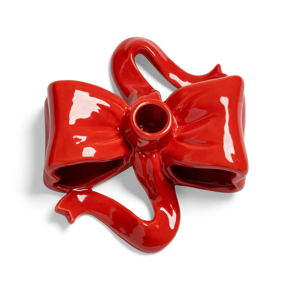 &Klevering <br>Candle Holder Ribbon Red - Image 2