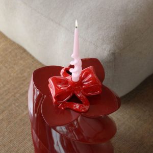 &Klevering <br>Candle Holder Ribbon Red - Image 3