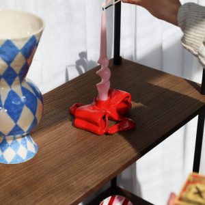 &Klevering <br>Candle Holder Ribbon Red - Image 4
