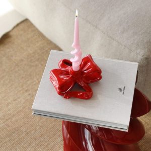 &Klevering <br>Candle Holder Ribbon Red - Image 5