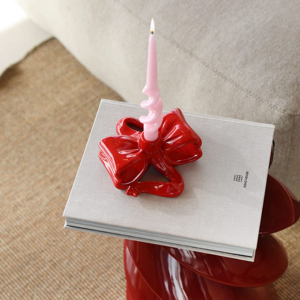 &Klevering <br>Candle Holder Ribbon Red - Image 5