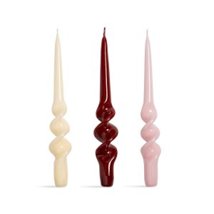 &Klevering <br>Candle Alpha Red - Set of 3