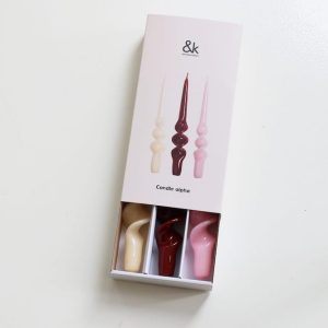 &Klevering <br>Candle Alpha Red - Set of 3 - Image 4