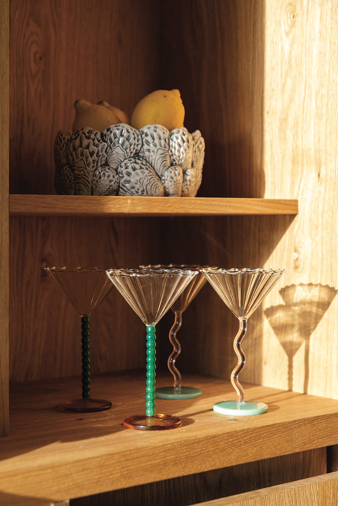 &Klevering <br>Coupe Perle Glass Green - Set of 2 - Image 3