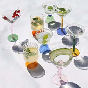 &Klevering <br>Coupe Perle Glass Green - Set of 2 - Image 4