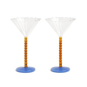 &Klevering <br>Coupe Perle Glass Amber - Set of 2
