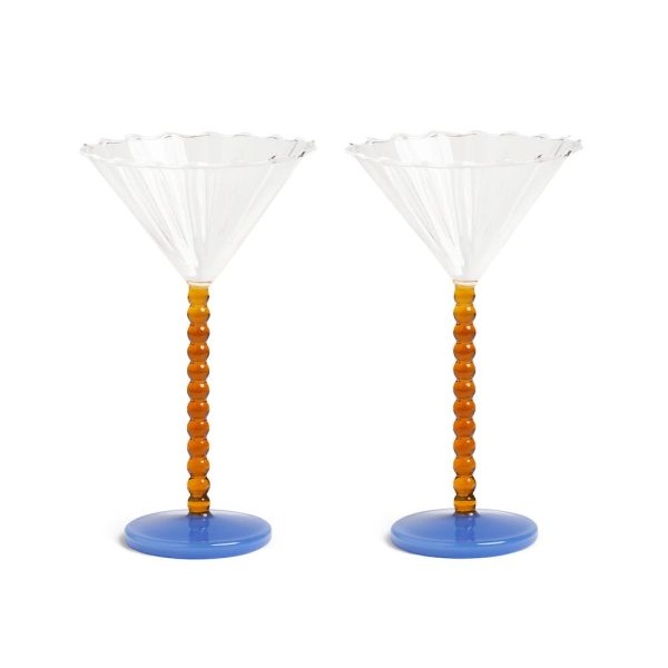 &Klevering <br>Coupe Perle Glass Amber - Set of 2
