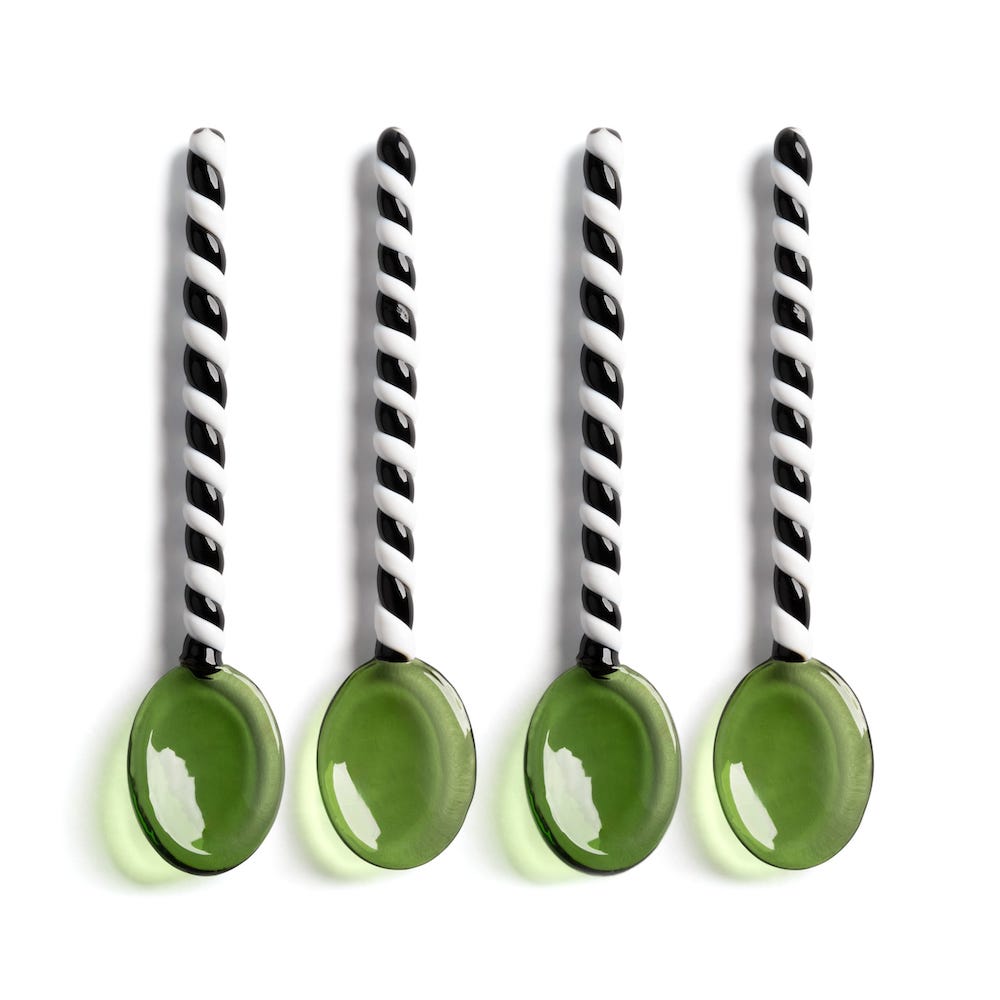 &Klevering <br>Spoon Duet Green - Set of 4