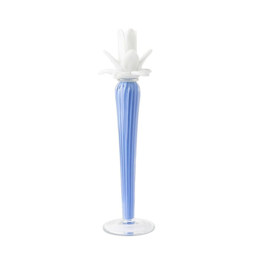 Abhika <br> Dax Flower Candle Holder Blue/ White (M)