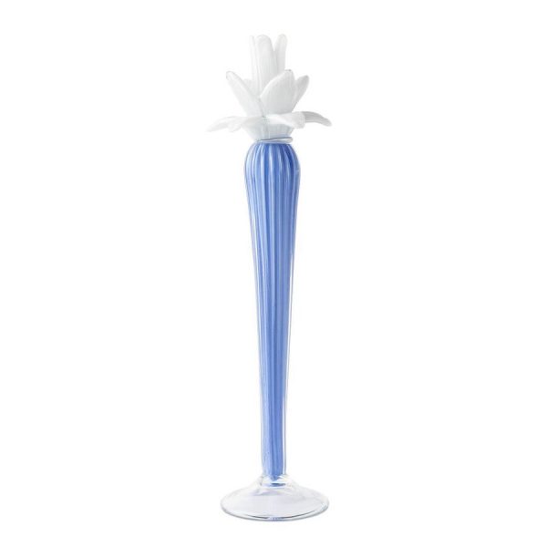 Abhika <br> Dax Flower Candle Holder Blue/ White (L)