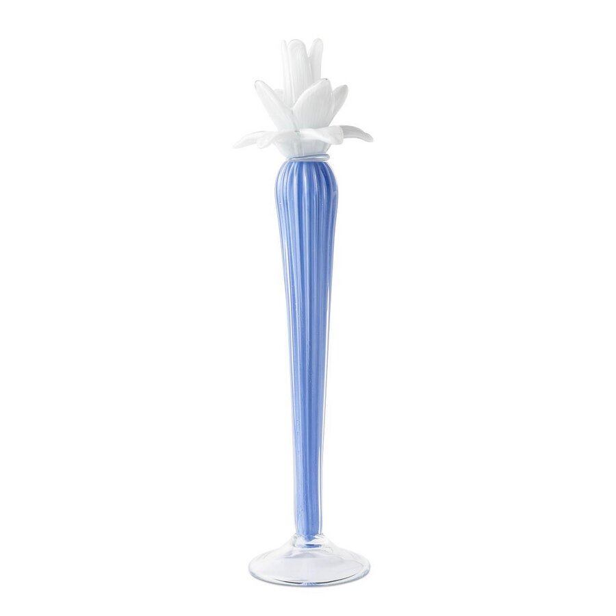 Abhika <br> Dax Flower Candle Holder Blue/ White (L)