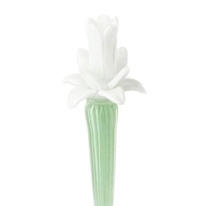 Abhika <br> Dax Flower Candle Holder Green/ White (M) - Image 2