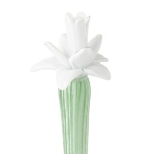 Abhika <br> Dax Flower Candle Holder Green/ White (L) - Image 2