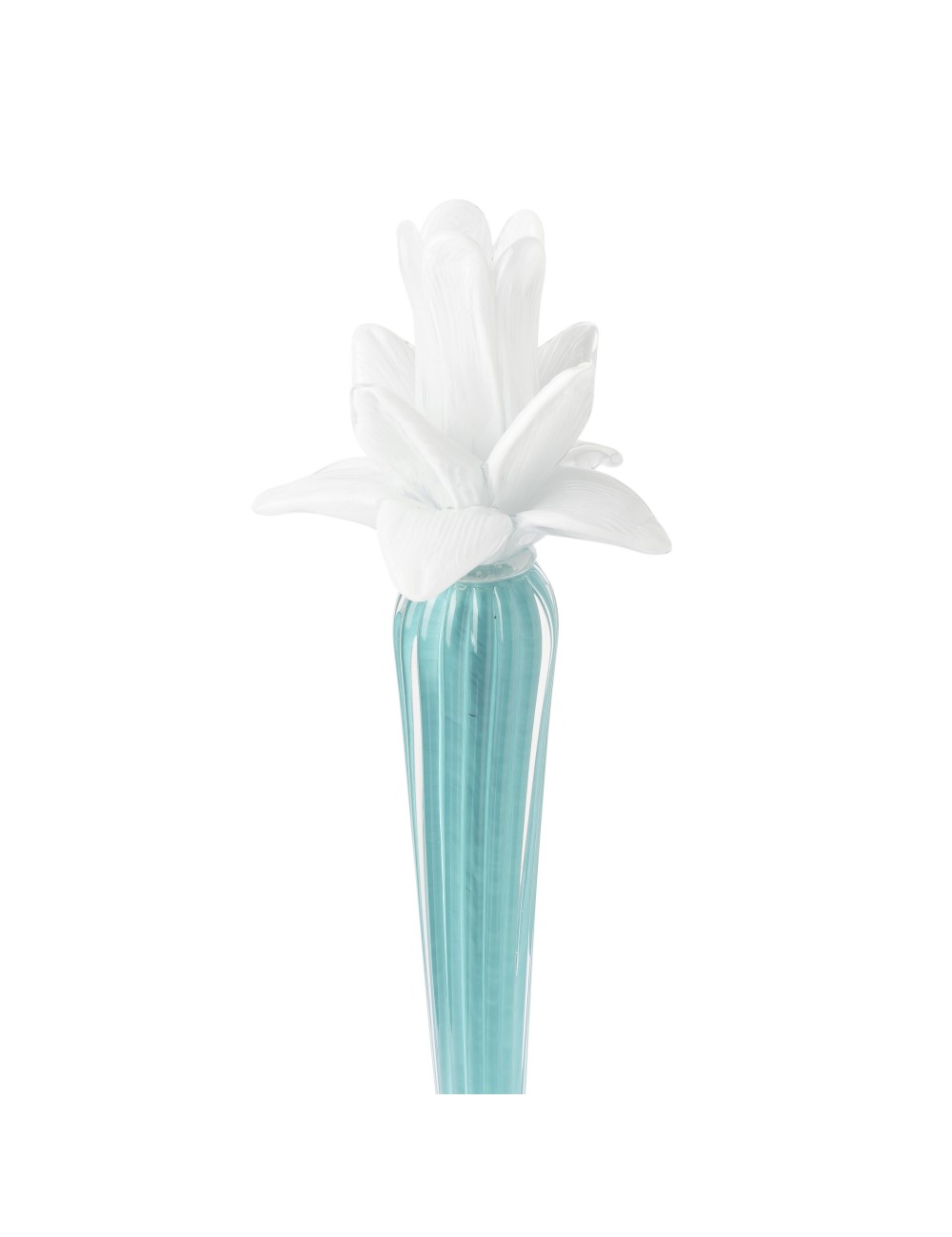 Abhika <br> Dax Flower Candle Holder Turquoise/ White (L) - Image 2