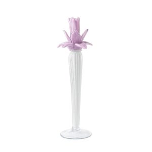 Abhika <br> Dax Flower Candle Holder White/ Pink (M)