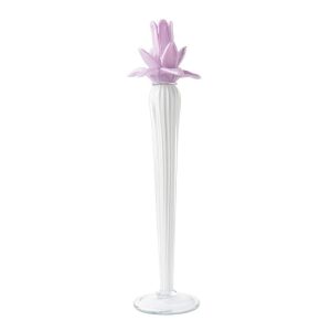 Abhika <br> Dax Flower Candle Holder White/ Pink (L)