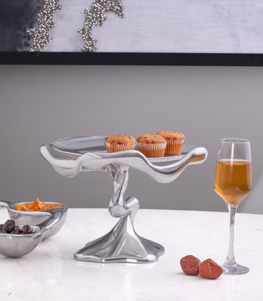 Objetto Home <br> Regalia Silver Cake Stand