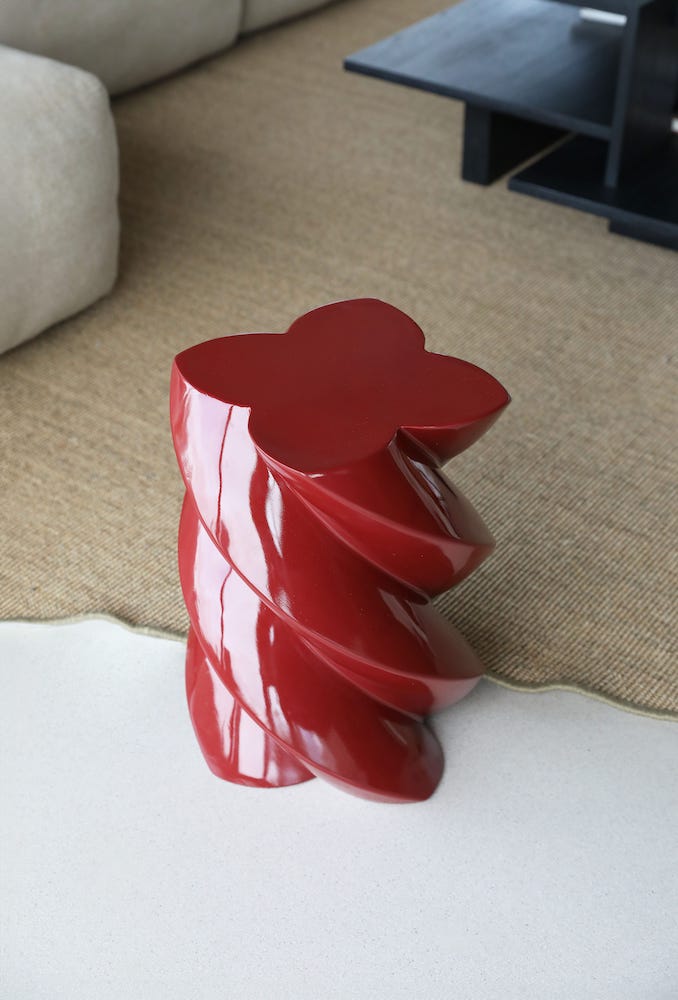 &Klevering <br>Side Table Marshmallow Burgundy - Image 2