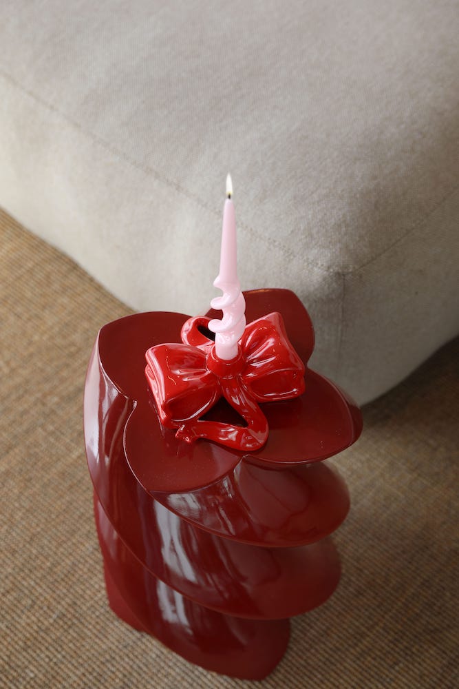 &Klevering <br>Side Table Marshmallow Burgundy - Image 5