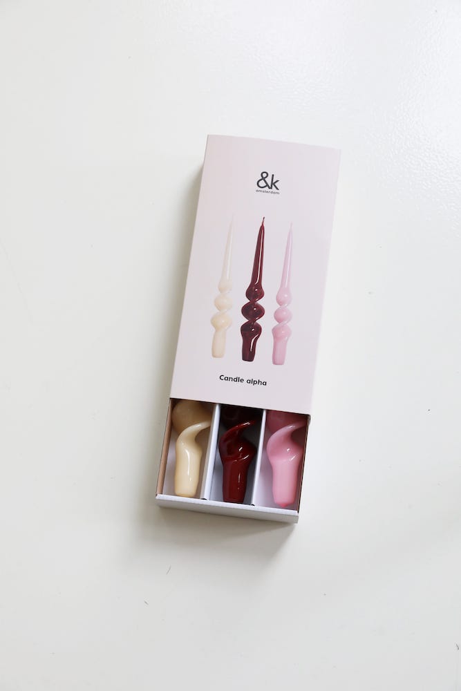 &Klevering <br>Candle Alpha Red - Set of 3 - Image 4
